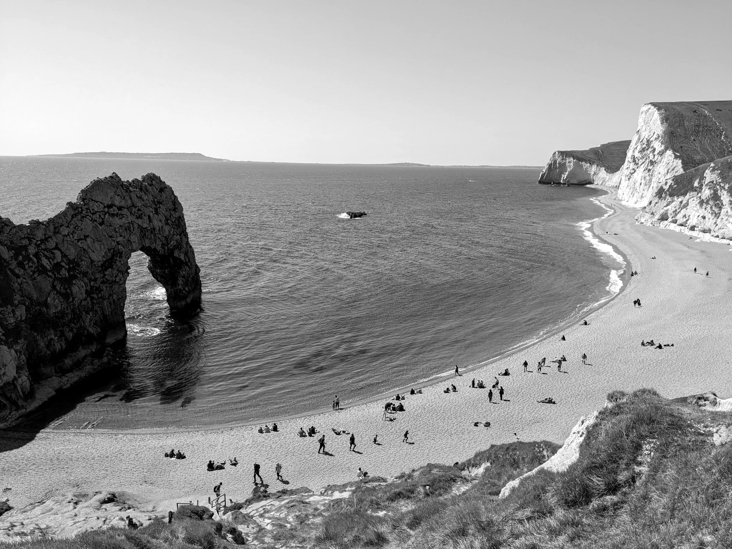 Durdle Door and the beach below