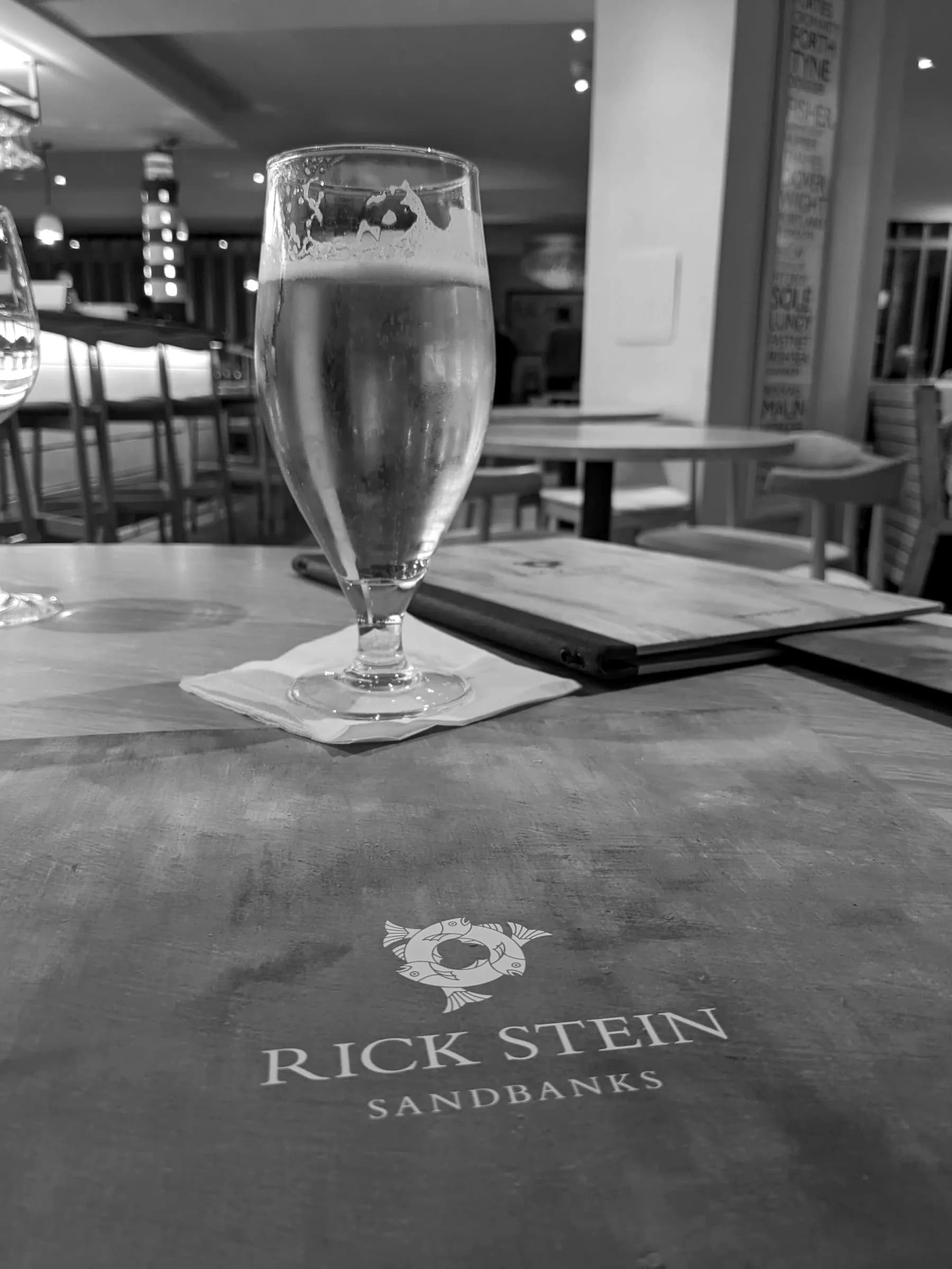 A pint at the end of the drive, at Rick Stein in Sandbanks
