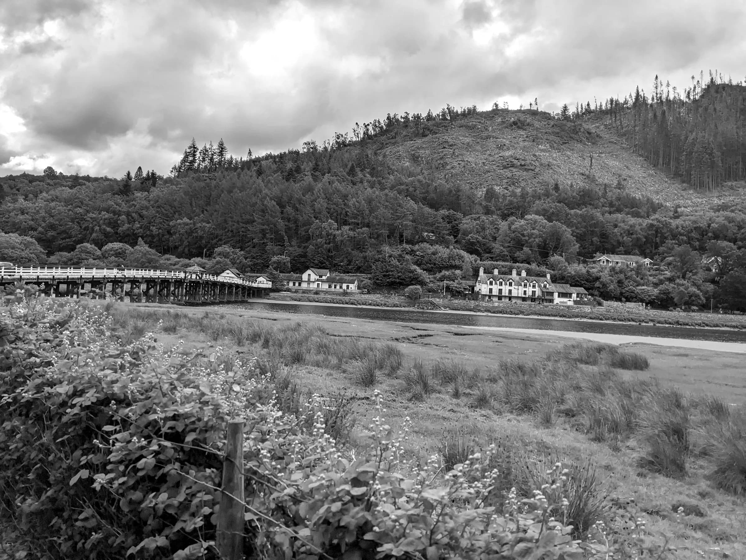 The old toll bridge at Penmaenpool, across the Mawddach