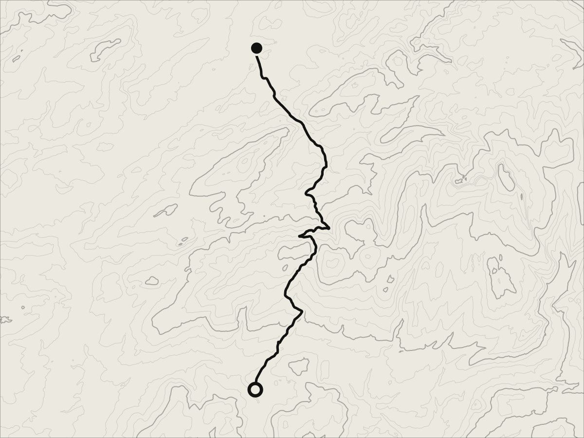 Map of Black Mountain Pass, from Llangadog to Brynamman, on its contours.