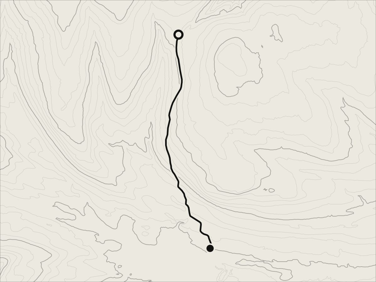 Map of Buttertubs Pass, from Hawes to Thwaite, on its contours.