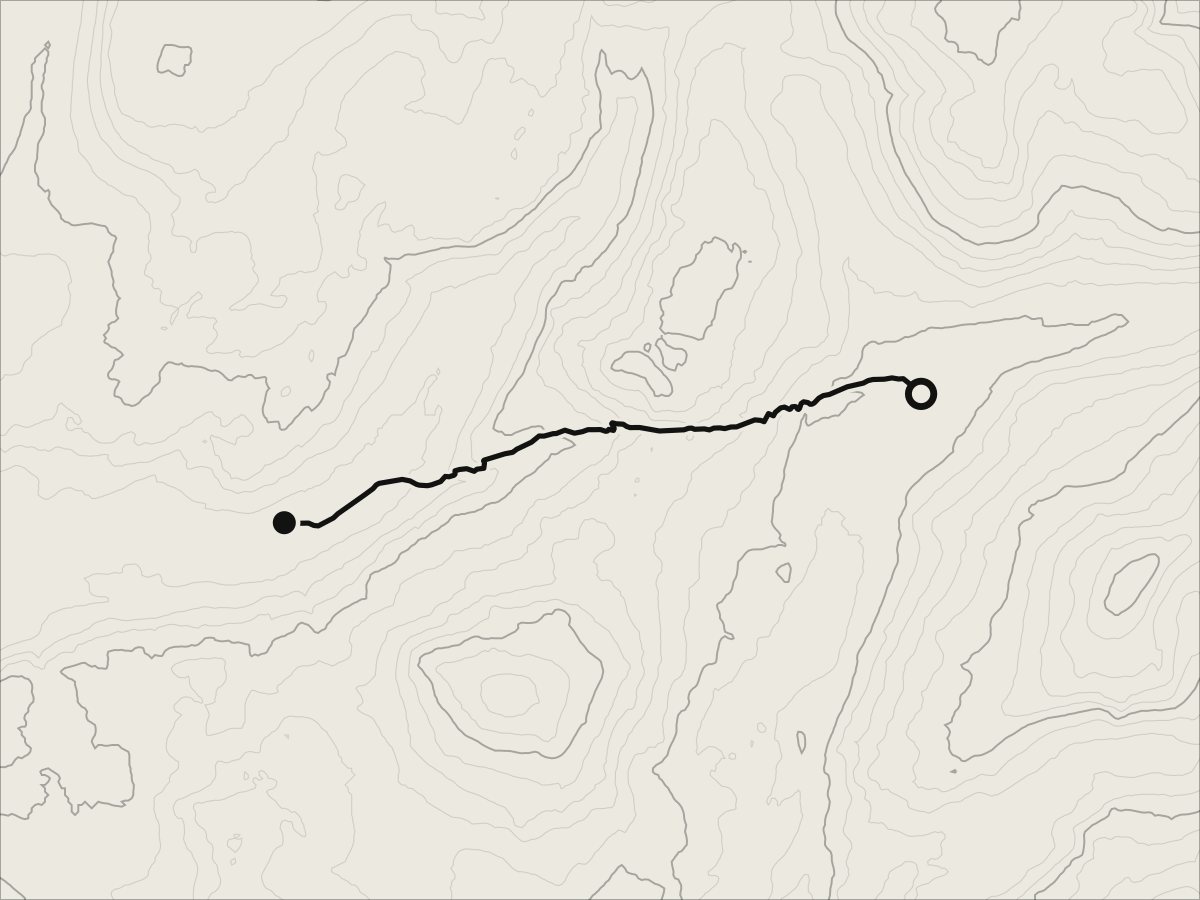 Map of Hardknott Pass, from Eskdale to the Duddon Valley, on its contours.