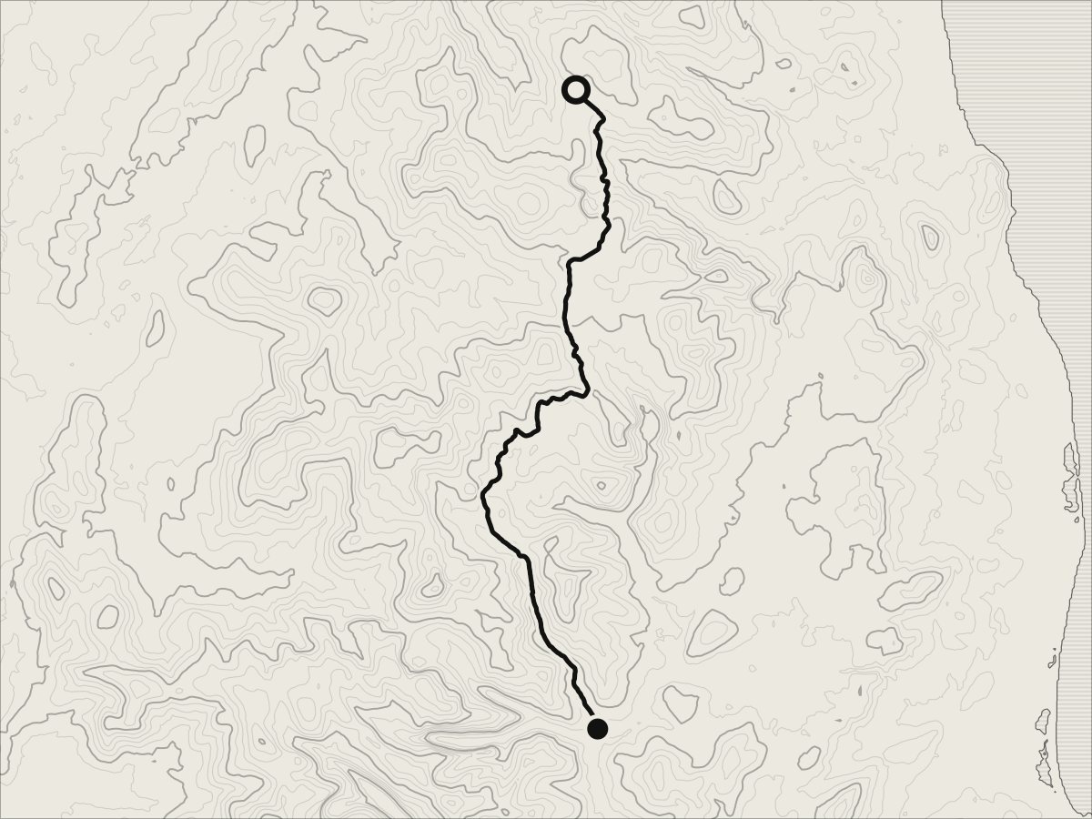 Map of Military Road, from Glencree to Laragh, on its contours.