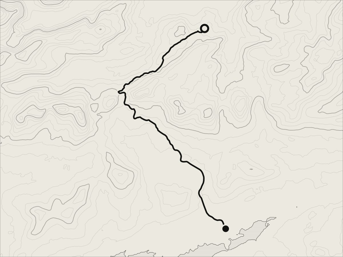 Map of Moll's Gap, from Kenmare to Ladies View, on its contours.