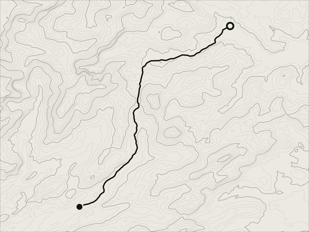 Map of Pass of Keimaneigh, from Kealkill to Ballingeary, on its contours.